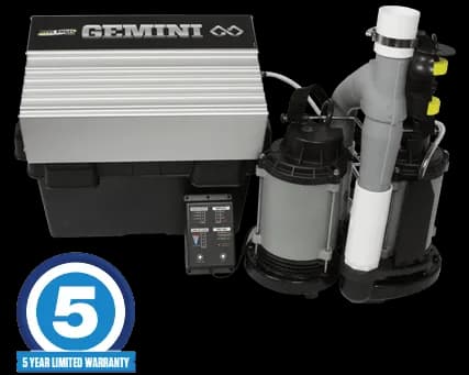 Gemini GSP50 Submersible Dual Sump Pump System with WiFi monitoring for South Jersey basements